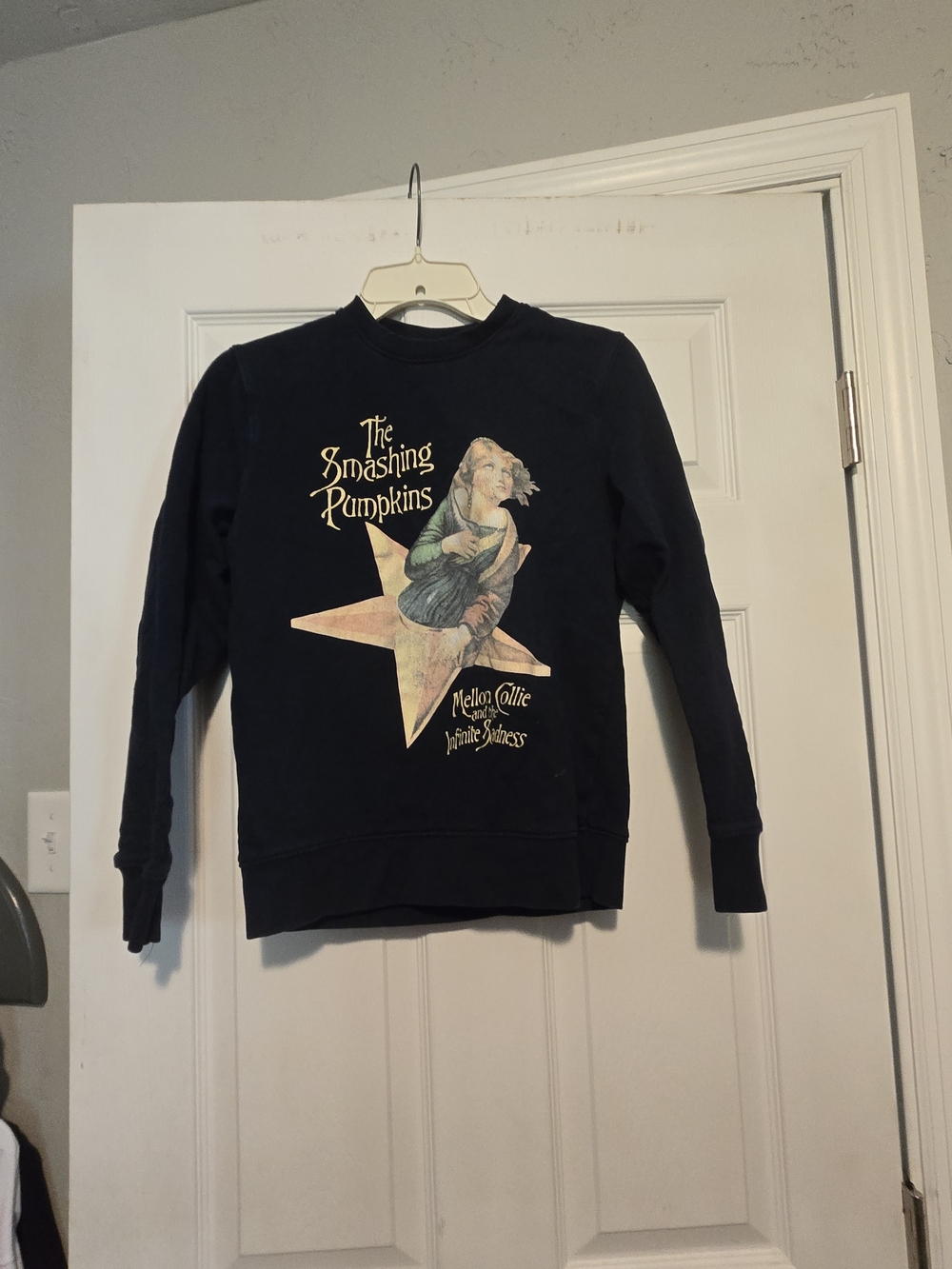 Black Graphic Crewneck Sweater